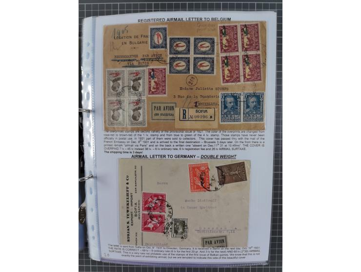 1925/40, interessante Sammlung “Flugpost in Bulgarien” mit ca. 130 Luftpost-Briefen bzw. Karten, dabei u.a. zwei Karten vom n