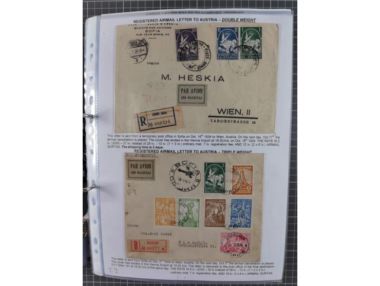1925/40, interessante Sammlung “Flugpost in Bulgarien” mit ca. 130 Luftpost-Briefen bzw. Karten, dabei u.a. zwei Karten vom n