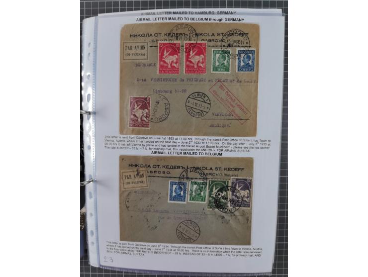 1925/40, interessante Sammlung “Flugpost in Bulgarien” mit ca. 130 Luftpost-Briefen bzw. Karten, dabei u.a. zwei Karten vom n