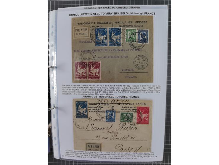 1925/40, interessante Sammlung “Flugpost in Bulgarien” mit ca. 130 Luftpost-Briefen bzw. Karten, dabei u.a. zwei Karten vom n