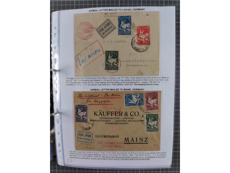 1925/40, interessante Sammlung “Flugpost in Bulgarien” mit ca. 130 Luftpost-Briefen bzw. Karten, dabei u.a. zwei Karten vom n