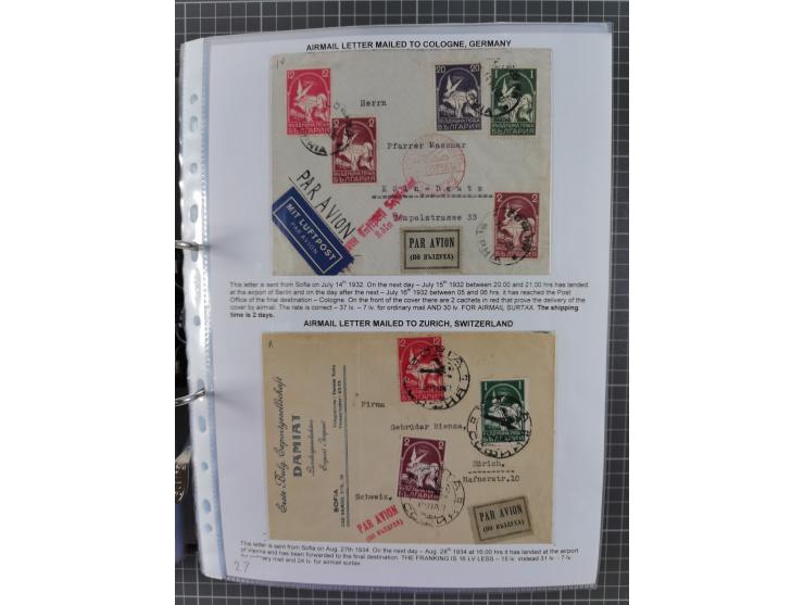 1925/40, interessante Sammlung “Flugpost in Bulgarien” mit ca. 130 Luftpost-Briefen bzw. Karten, dabei u.a. zwei Karten vom n
