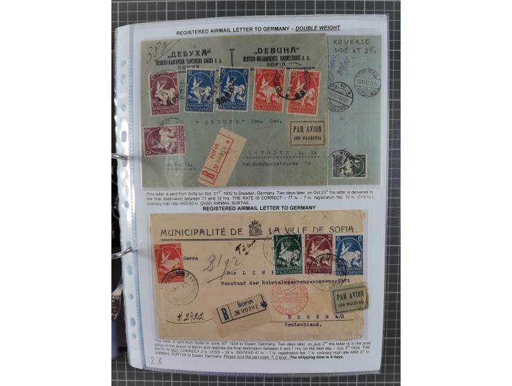 1925/40, interessante Sammlung “Flugpost in Bulgarien” mit ca. 130 Luftpost-Briefen bzw. Karten, dabei u.a. zwei Karten vom n
