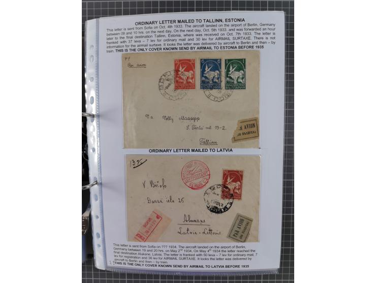 1925/40, interessante Sammlung “Flugpost in Bulgarien” mit ca. 130 Luftpost-Briefen bzw. Karten, dabei u.a. zwei Karten vom n