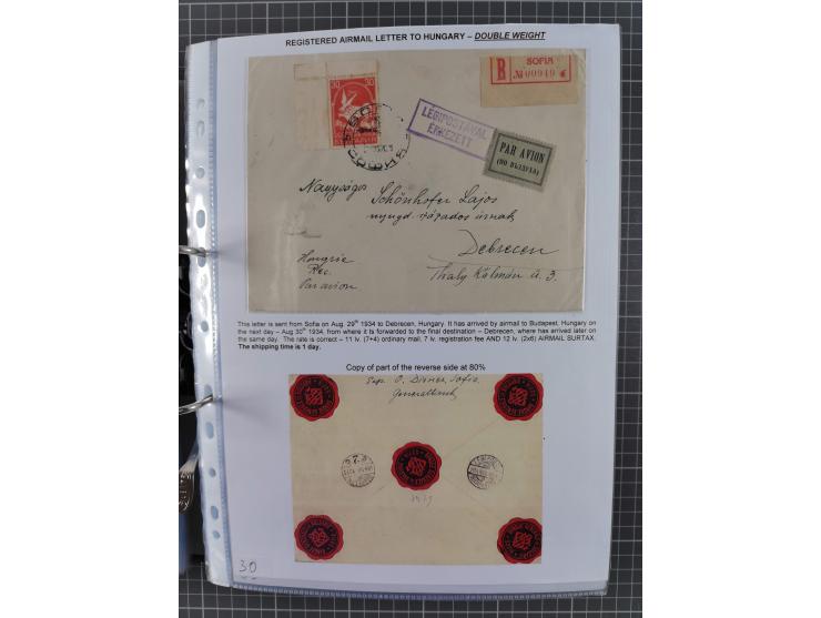 1925/40, interessante Sammlung “Flugpost in Bulgarien” mit ca. 130 Luftpost-Briefen bzw. Karten, dabei u.a. zwei Karten vom n