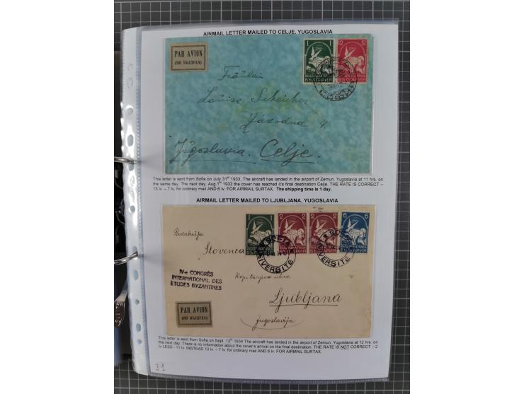 1925/40, interessante Sammlung “Flugpost in Bulgarien” mit ca. 130 Luftpost-Briefen bzw. Karten, dabei u.a. zwei Karten vom n