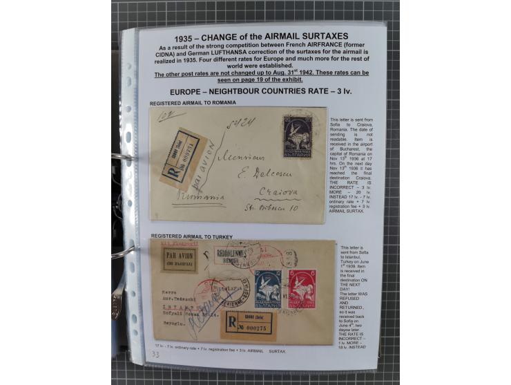 1925/40, interessante Sammlung “Flugpost in Bulgarien” mit ca. 130 Luftpost-Briefen bzw. Karten, dabei u.a. zwei Karten vom n