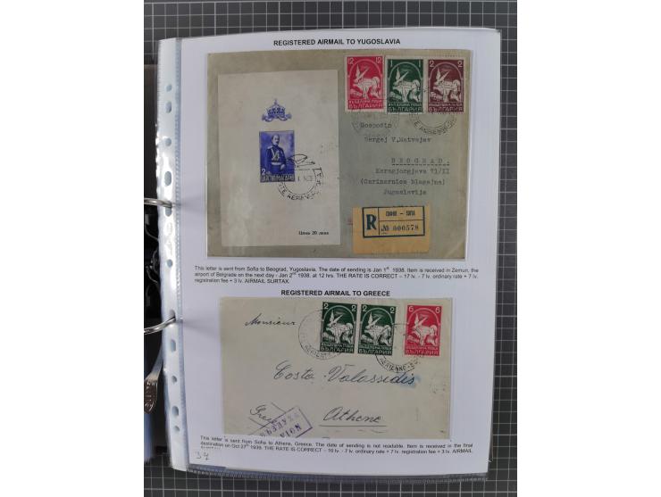 1925/40, interessante Sammlung “Flugpost in Bulgarien” mit ca. 130 Luftpost-Briefen bzw. Karten, dabei u.a. zwei Karten vom n