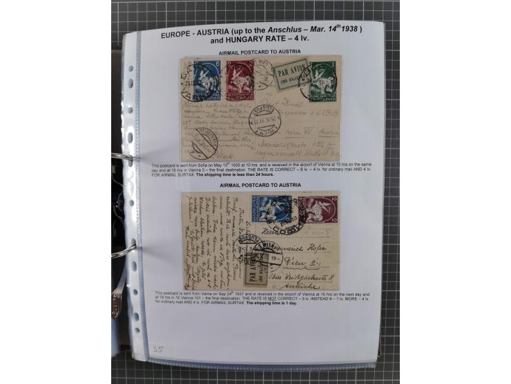 1925/40, interessante Sammlung “Flugpost in Bulgarien” mit ca. 130 Luftpost-Briefen bzw. Karten, dabei u.a. zwei Karten vom n