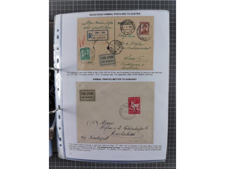 1925/40, interessante Sammlung “Flugpost in Bulgarien” mit ca. 130 Luftpost-Briefen bzw. Karten, dabei u.a. zwei Karten vom n
