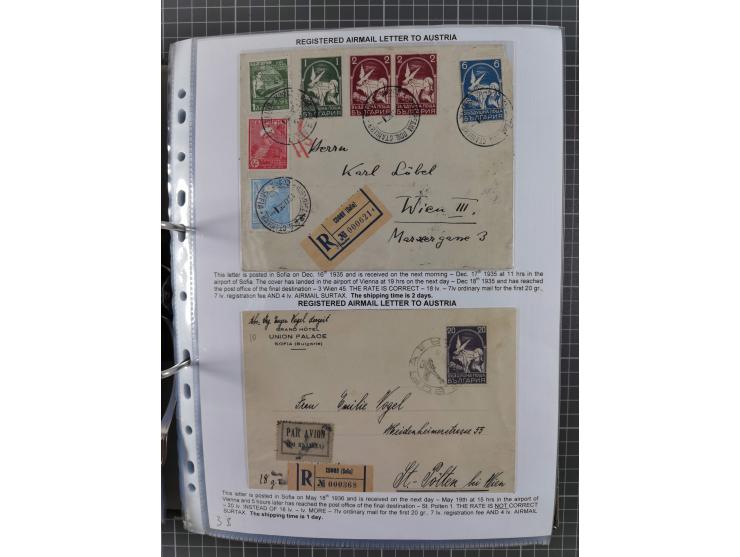 1925/40, interessante Sammlung “Flugpost in Bulgarien” mit ca. 130 Luftpost-Briefen bzw. Karten, dabei u.a. zwei Karten vom n
