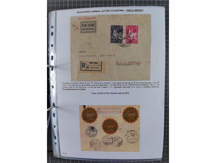 1925/40, interessante Sammlung “Flugpost in Bulgarien” mit ca. 130 Luftpost-Briefen bzw. Karten, dabei u.a. zwei Karten vom n