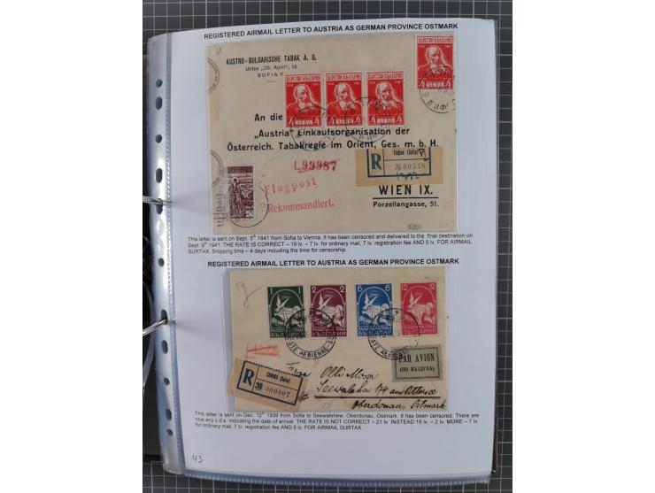 1925/40, interessante Sammlung “Flugpost in Bulgarien” mit ca. 130 Luftpost-Briefen bzw. Karten, dabei u.a. zwei Karten vom n