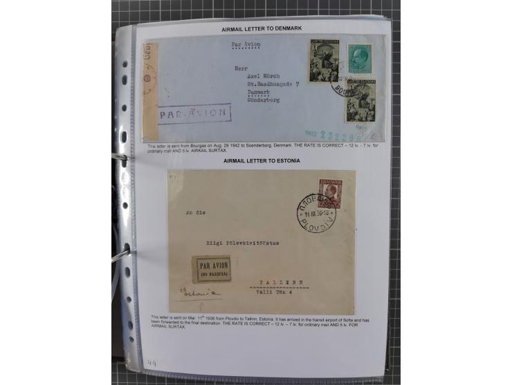 1925/40, interessante Sammlung “Flugpost in Bulgarien” mit ca. 130 Luftpost-Briefen bzw. Karten, dabei u.a. zwei Karten vom n