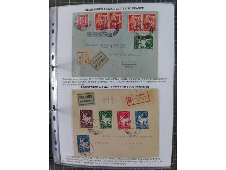 1925/40, interessante Sammlung “Flugpost in Bulgarien” mit ca. 130 Luftpost-Briefen bzw. Karten, dabei u.a. zwei Karten vom n