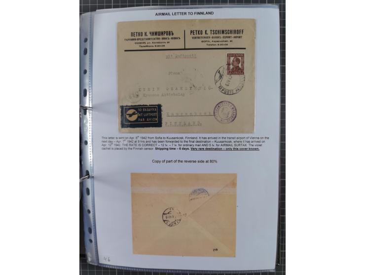 1925/40, interessante Sammlung “Flugpost in Bulgarien” mit ca. 130 Luftpost-Briefen bzw. Karten, dabei u.a. zwei Karten vom n