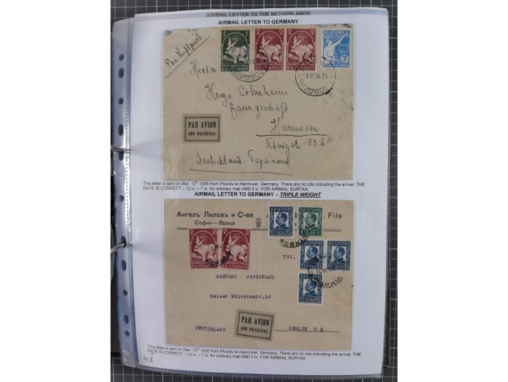 1925/40, interessante Sammlung “Flugpost in Bulgarien” mit ca. 130 Luftpost-Briefen bzw. Karten, dabei u.a. zwei Karten vom n
