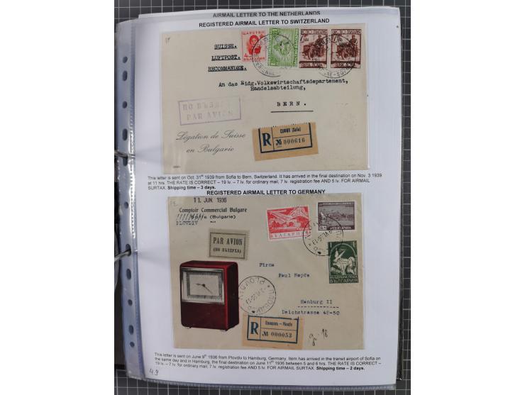 1925/40, interessante Sammlung “Flugpost in Bulgarien” mit ca. 130 Luftpost-Briefen bzw. Karten, dabei u.a. zwei Karten vom n