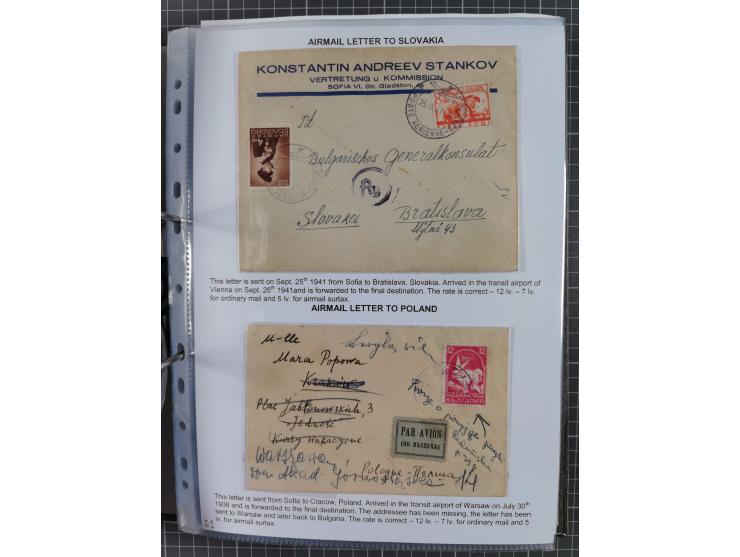 1925/40, interessante Sammlung “Flugpost in Bulgarien” mit ca. 130 Luftpost-Briefen bzw. Karten, dabei u.a. zwei Karten vom n