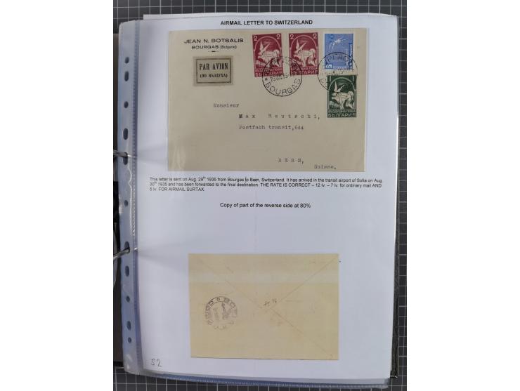 1925/40, interessante Sammlung “Flugpost in Bulgarien” mit ca. 130 Luftpost-Briefen bzw. Karten, dabei u.a. zwei Karten vom n