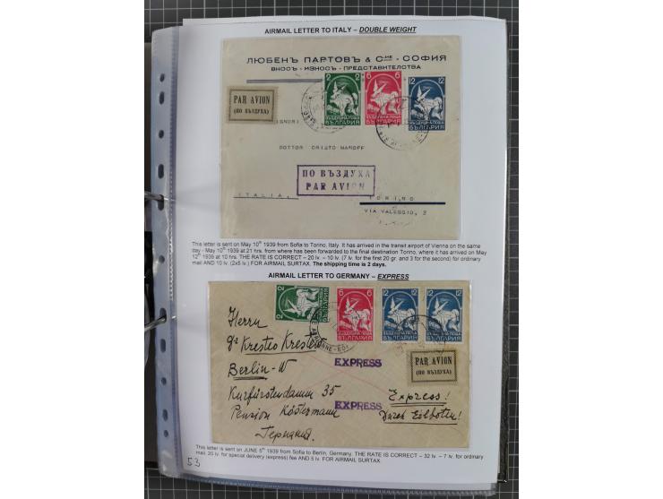 1925/40, interessante Sammlung “Flugpost in Bulgarien” mit ca. 130 Luftpost-Briefen bzw. Karten, dabei u.a. zwei Karten vom n