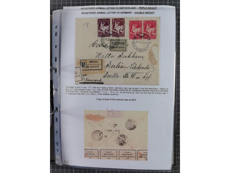 1925/40, interessante Sammlung “Flugpost in Bulgarien” mit ca. 130 Luftpost-Briefen bzw. Karten, dabei u.a. zwei Karten vom n