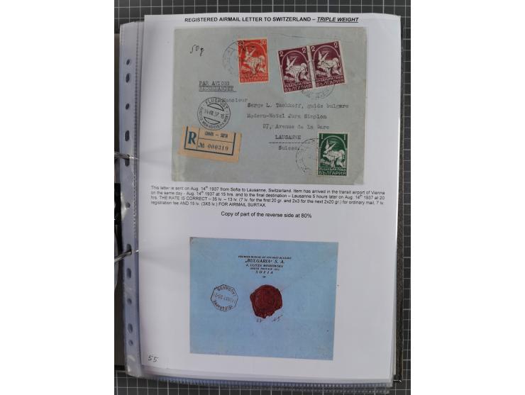 1925/40, interessante Sammlung “Flugpost in Bulgarien” mit ca. 130 Luftpost-Briefen bzw. Karten, dabei u.a. zwei Karten vom n