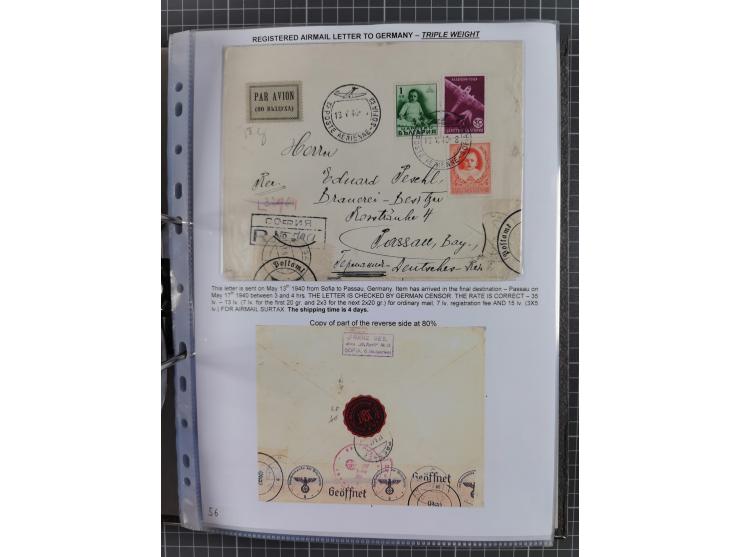 1925/40, interessante Sammlung “Flugpost in Bulgarien” mit ca. 130 Luftpost-Briefen bzw. Karten, dabei u.a. zwei Karten vom n