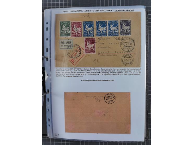 1925/40, interessante Sammlung “Flugpost in Bulgarien” mit ca. 130 Luftpost-Briefen bzw. Karten, dabei u.a. zwei Karten vom n
