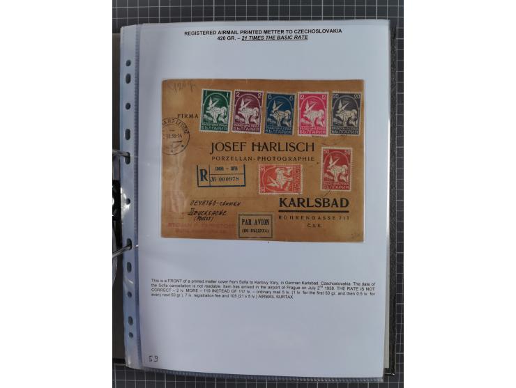 1925/40, interessante Sammlung “Flugpost in Bulgarien” mit ca. 130 Luftpost-Briefen bzw. Karten, dabei u.a. zwei Karten vom n