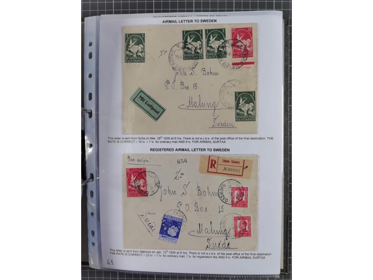 1925/40, interessante Sammlung “Flugpost in Bulgarien” mit ca. 130 Luftpost-Briefen bzw. Karten, dabei u.a. zwei Karten vom n