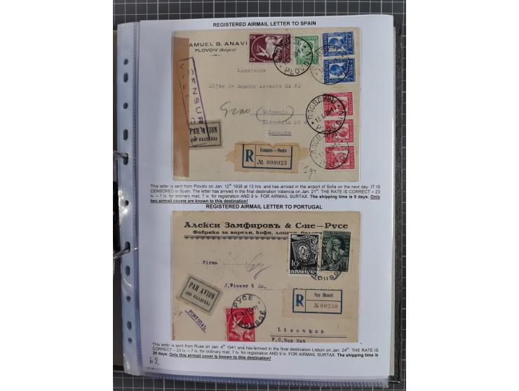 1925/40, interessante Sammlung “Flugpost in Bulgarien” mit ca. 130 Luftpost-Briefen bzw. Karten, dabei u.a. zwei Karten vom n