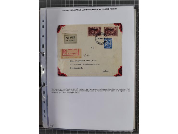 1925/40, interessante Sammlung “Flugpost in Bulgarien” mit ca. 130 Luftpost-Briefen bzw. Karten, dabei u.a. zwei Karten vom n