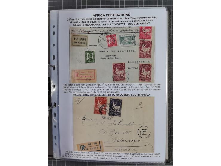 1925/40, interessante Sammlung “Flugpost in Bulgarien” mit ca. 130 Luftpost-Briefen bzw. Karten, dabei u.a. zwei Karten vom n