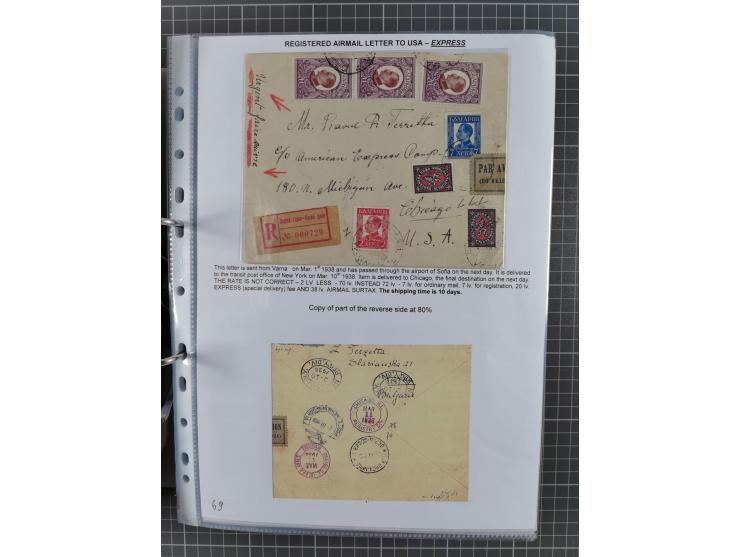 1925/40, interessante Sammlung “Flugpost in Bulgarien” mit ca. 130 Luftpost-Briefen bzw. Karten, dabei u.a. zwei Karten vom n
