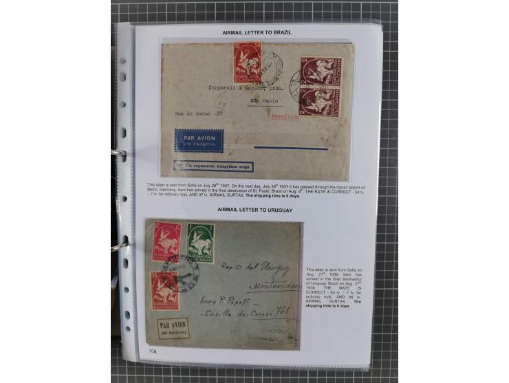 1925/40, interessante Sammlung “Flugpost in Bulgarien” mit ca. 130 Luftpost-Briefen bzw. Karten, dabei u.a. zwei Karten vom n