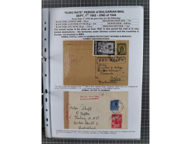 1925/40, interessante Sammlung “Flugpost in Bulgarien” mit ca. 130 Luftpost-Briefen bzw. Karten, dabei u.a. zwei Karten vom n