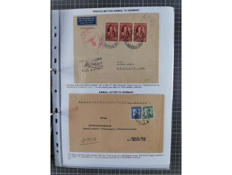 1925/40, interessante Sammlung “Flugpost in Bulgarien” mit ca. 130 Luftpost-Briefen bzw. Karten, dabei u.a. zwei Karten vom n