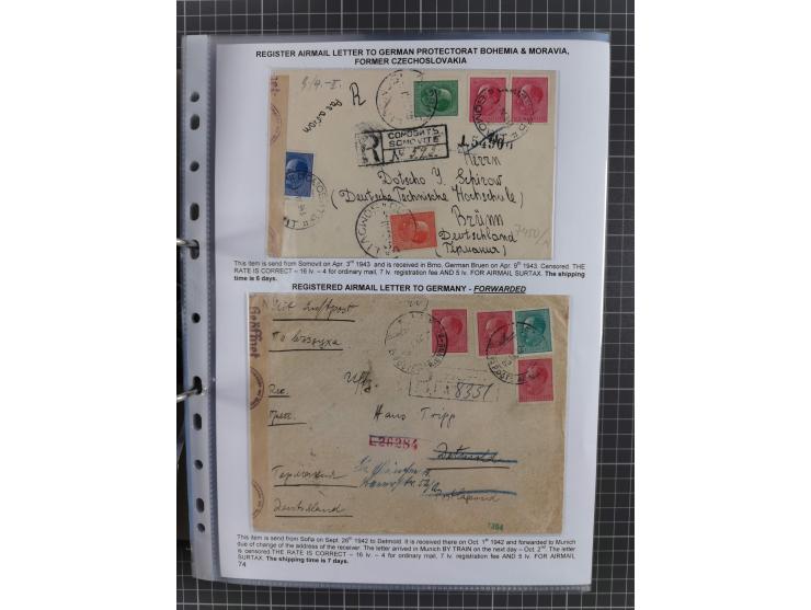 1925/40, interessante Sammlung “Flugpost in Bulgarien” mit ca. 130 Luftpost-Briefen bzw. Karten, dabei u.a. zwei Karten vom n