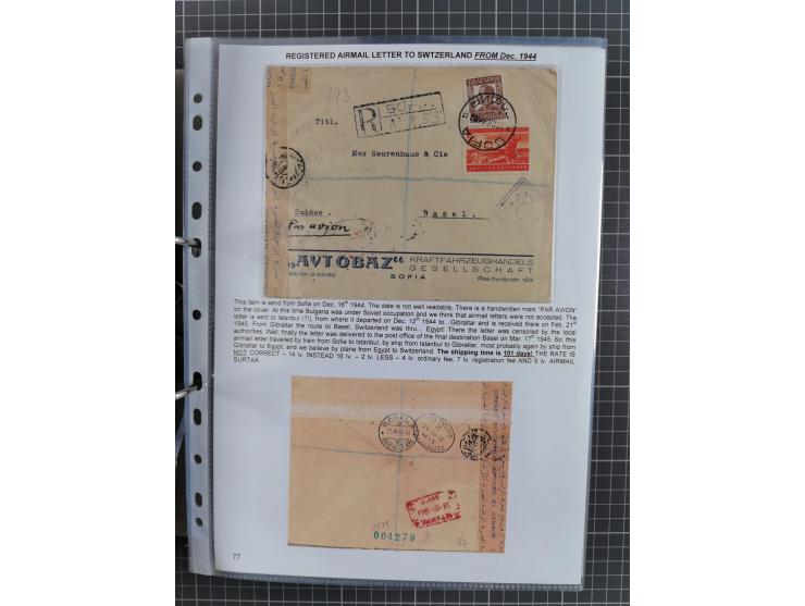 1925/40, interessante Sammlung “Flugpost in Bulgarien” mit ca. 130 Luftpost-Briefen bzw. Karten, dabei u.a. zwei Karten vom n