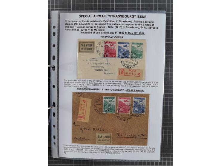 1925/40, interessante Sammlung “Flugpost in Bulgarien” mit ca. 130 Luftpost-Briefen bzw. Karten, dabei u.a. zwei Karten vom n