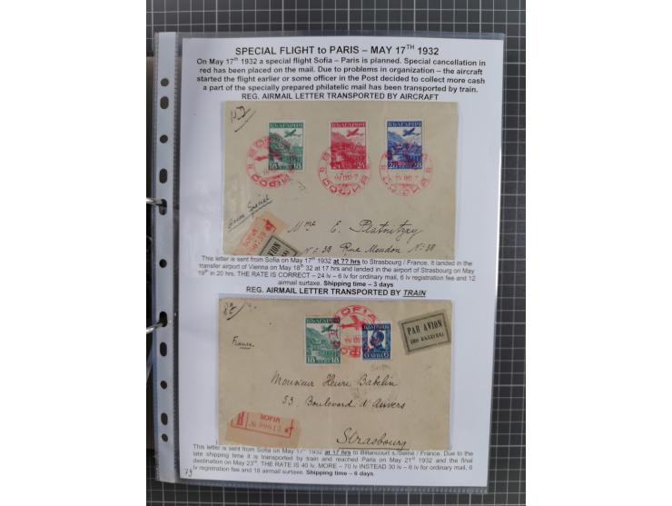 1925/40, interessante Sammlung “Flugpost in Bulgarien” mit ca. 130 Luftpost-Briefen bzw. Karten, dabei u.a. zwei Karten vom n
