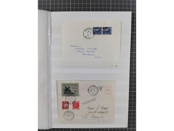 1940/1945, Dünkirchen+St.Nazaire, Lot von vier Belegen mit Dünkirchen MiNr. 3I auf Brief 7.7.40, signiert Dreyfus, Roumet und