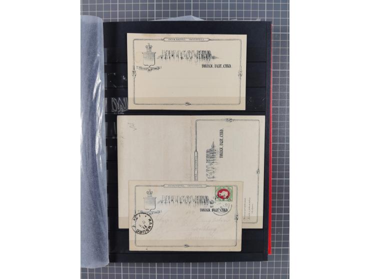 1876/90, Partie von über 40 Belegen, mit Einzel-, Mehrfach- und Mischfrankaturen, dabei einige Ansichtskarten, ungebrauchte K