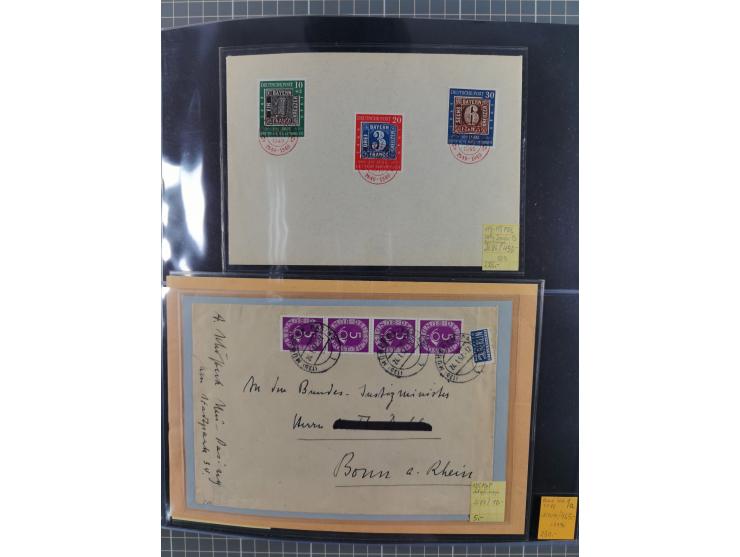 1949/1968, postfrische und gestempelte Sammlung im Ringbinder, parallel in beiden Erhaltungen geführt, Posthorn-Satz postfris
