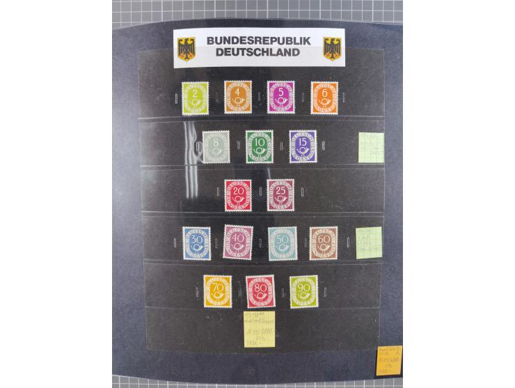 1949/1968, postfrische und gestempelte Sammlung im Ringbinder, parallel in beiden Erhaltungen geführt, Posthorn-Satz postfris