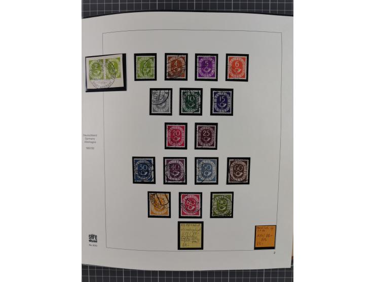1949/1968, postfrische und gestempelte Sammlung im Ringbinder, parallel in beiden Erhaltungen geführt, Posthorn-Satz postfris