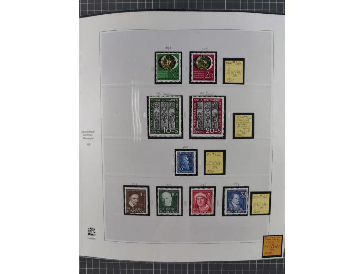 1949/1968, postfrische und gestempelte Sammlung im Ringbinder, parallel in beiden Erhaltungen geführt, Posthorn-Satz postfris