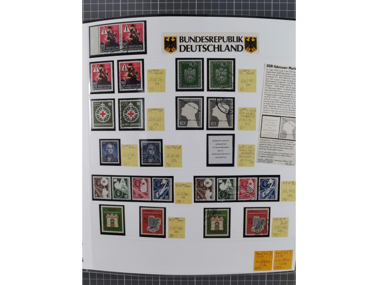 1949/1968, postfrische und gestempelte Sammlung im Ringbinder, parallel in beiden Erhaltungen geführt, Posthorn-Satz postfris