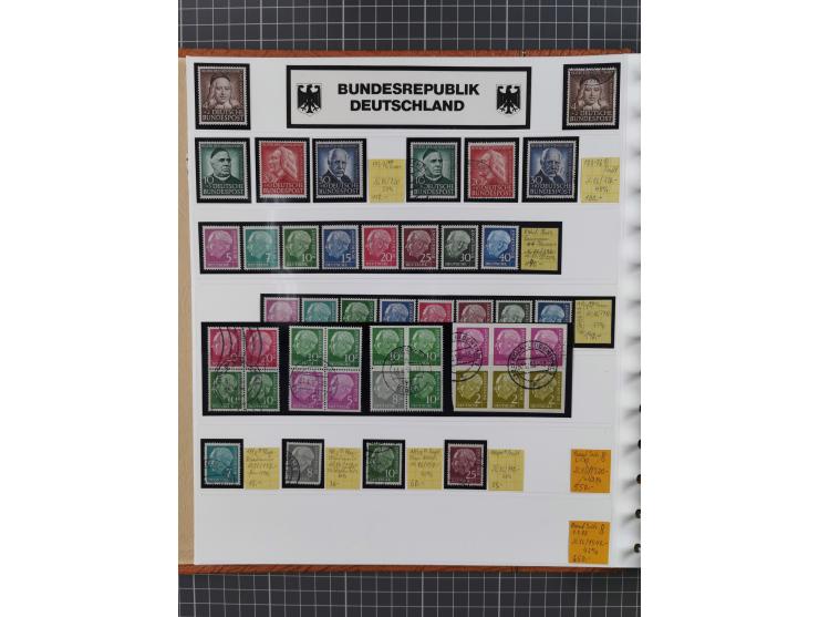 1949/1968, postfrische und gestempelte Sammlung im Ringbinder, parallel in beiden Erhaltungen geführt, Posthorn-Satz postfris